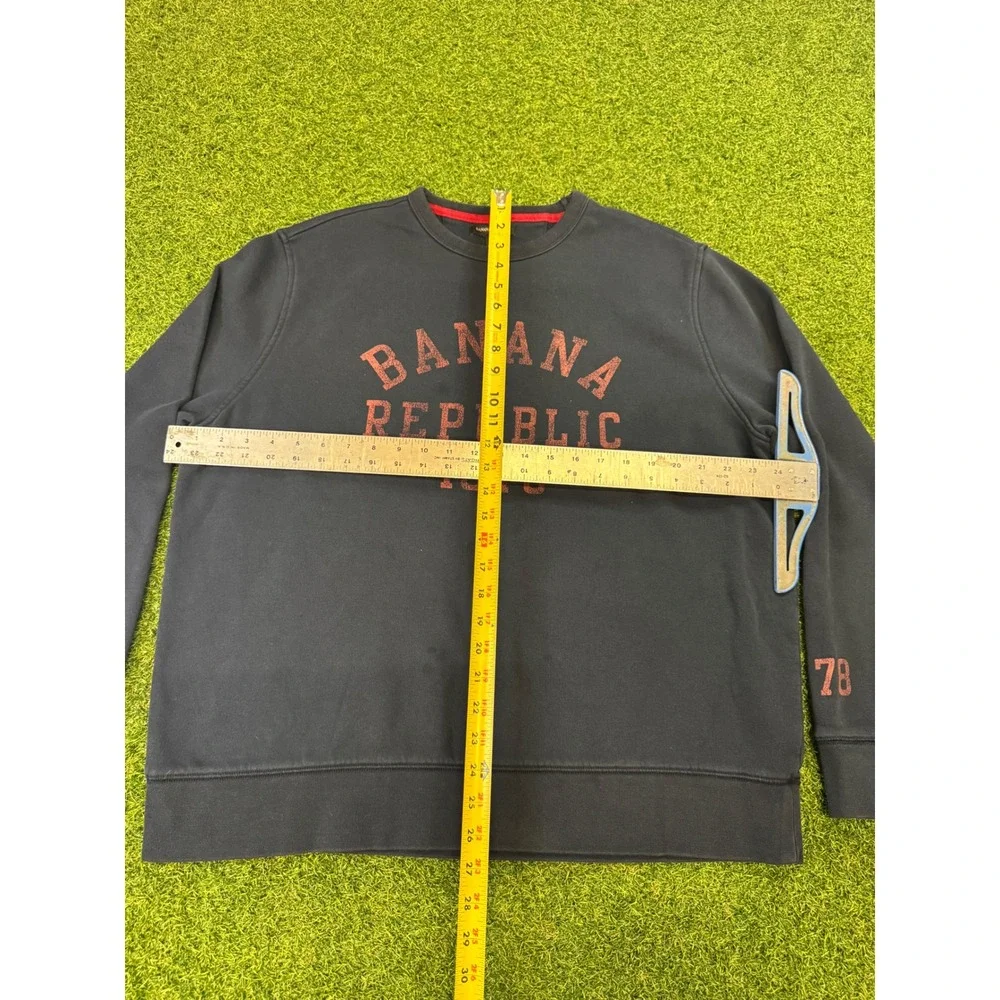 Banana Republic 1978 Graphic Crewneck‎ Sweatshirt Mens XL Navy Blue Pullover